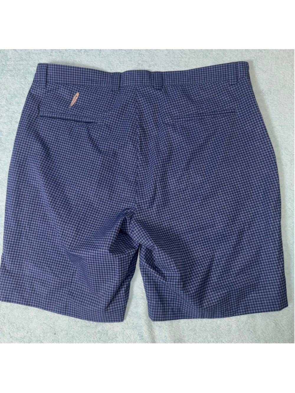 Peter Millar Crown Sports Performance Shorts Waist 36 Blue Navy Gingham - Picture 2 of 12
